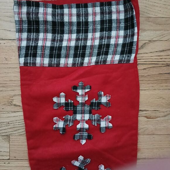 LARGE 32" Hanging Christmas Stocking Patchwork Holiday Decoration Lightweight - Picture 3 of 4